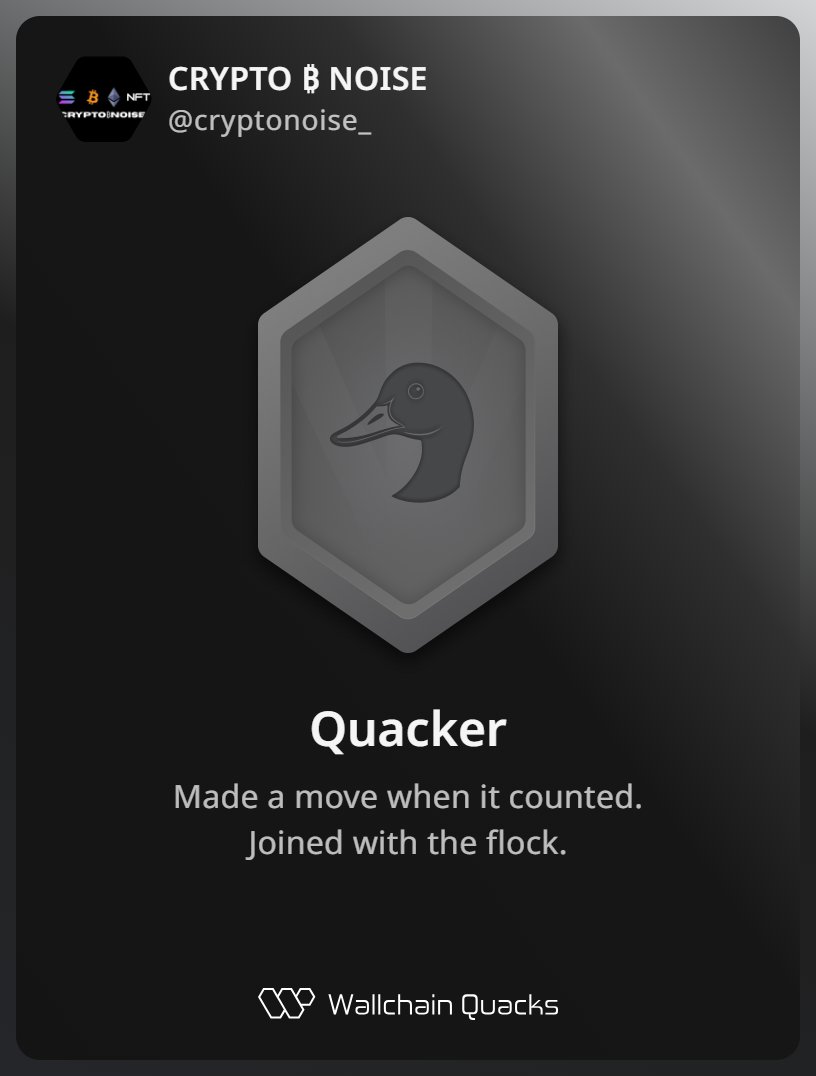 cryptonoise_'s tweet photo. Just unlocked the Quacker on @wallchain 🏆

How cool is that?

Feels great to have my contributions recognized.

How’s Wallchain Quacks been treating you so far?

Not on board yet? Drop a comment for an invite 👇🦆 https://t.co/ilBTXWV5zJ