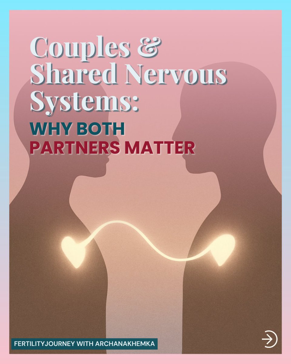 ArchanaKhemka99's tweet image. Fertility isn’t just physical.
It’s two nervous systems learning to feel safe together.

When one partner is anxious, the other’s body feels it too.
Healing as a couple isn’t emotional fluff — it’s biological alignment.

#FertilityJourney #EmotionalHealing #NervousSystemHealing