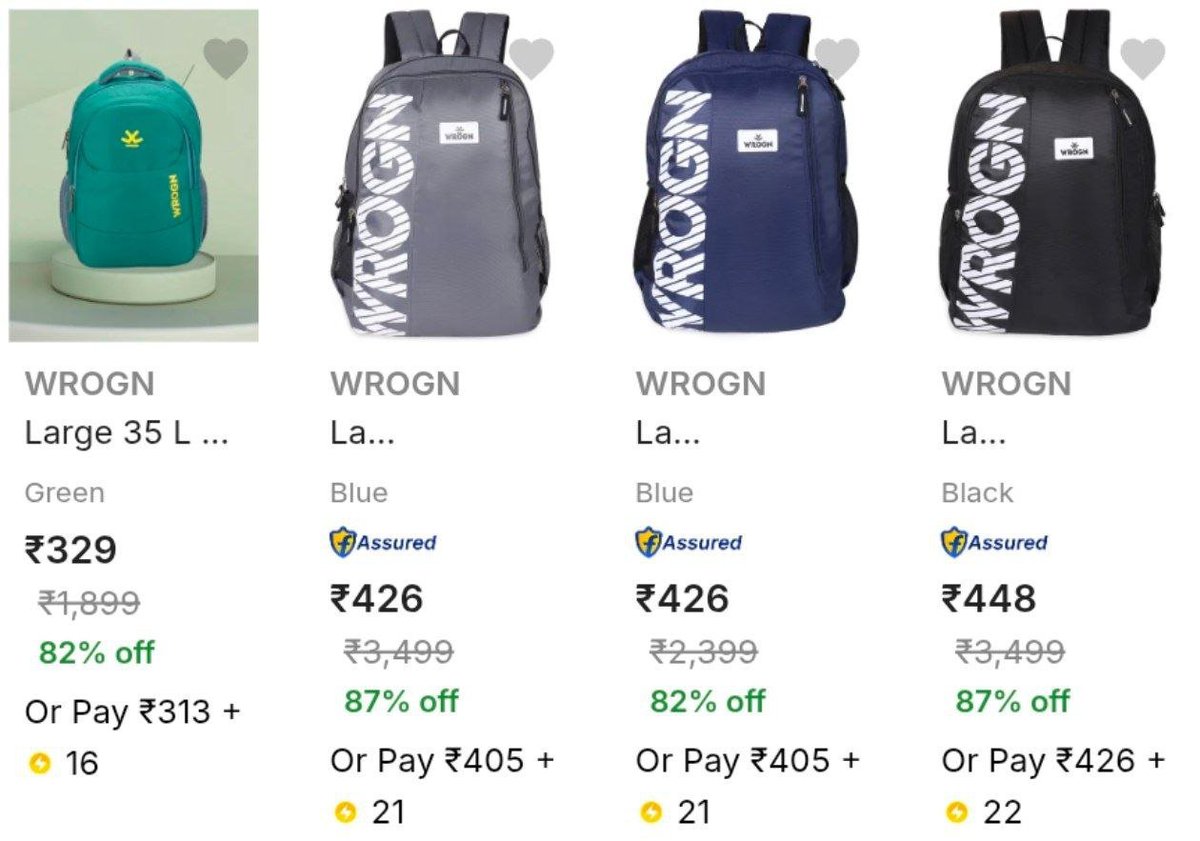 TechyBoostDeals's tweet image. WROGN Backpacks 

Buy link : fkrt.cc/h0Bt5VD

#Flipkart #Wrogn #Backpacks