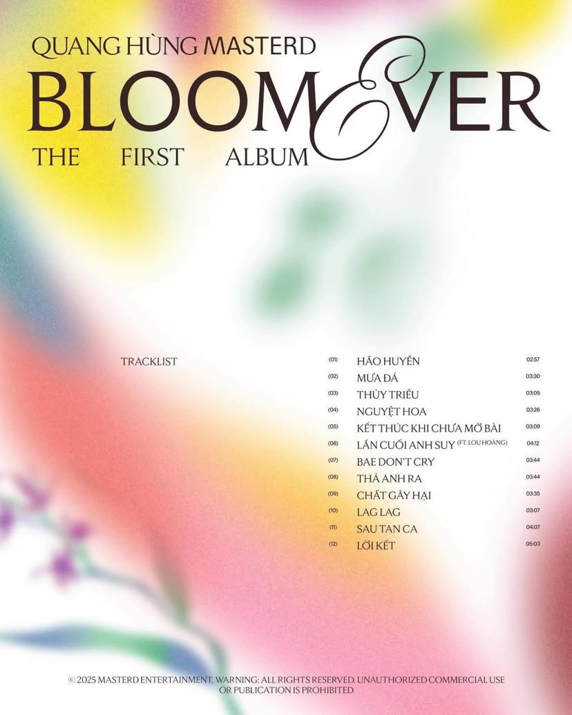 Hanbinvitamin98's tweet photo. วันนี้งดงามขึ้นเพราะ Bloomever
จากวันนี้ Bloomever คือเพลย์ลิสต์ของฉัน

MASTERD BLOOMEVER OUT NOW 
#QuangHungMasterD
#Bloomever
#MasterD1stAlbum https://t.co/jzCCYyx3Pt