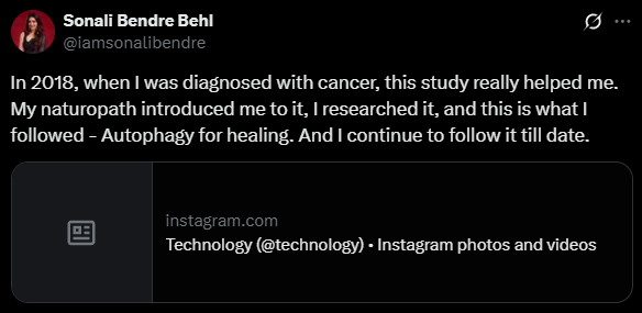 theliverdr's tweet image. Dear Ms. Bendre, as a clinician sub-specialist treating a multitude of cancer patients daily, I expected better from you. Cancer-survivors, especially celebrity cancer-survivors are an important asset/ resource for cancer patients and their families when it comes to science…