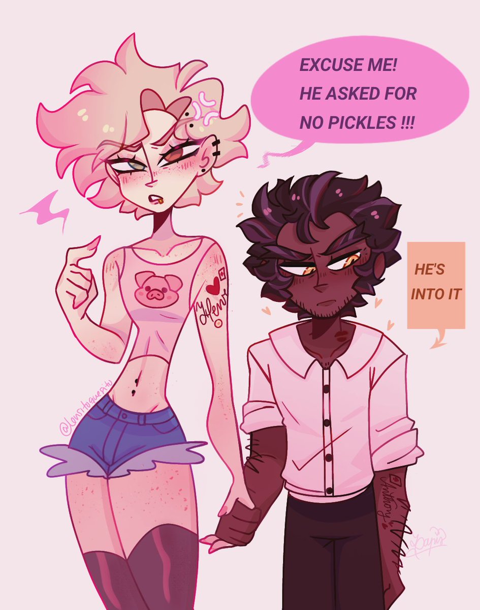 Lensitoquesito's tweet image. Them but human 💕♣️
#huskerdust #hazbinhotelseason2 #HazbinHotel