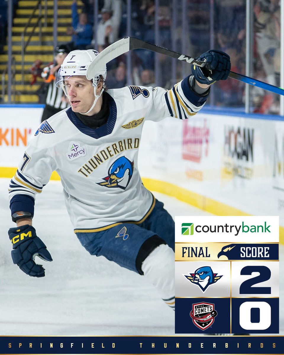 SimonCamden4's tweet image. Last night the Thunderbirds defeated the Comets 2-0 in front of a huge Mayflower Marathon/Duces Wild Friday crowd at the MassMutual Center. They’ll be back in Thanksgiving Eve action against the Wolfpack on Wednesday. 
#GoTBirds
#WeAre413