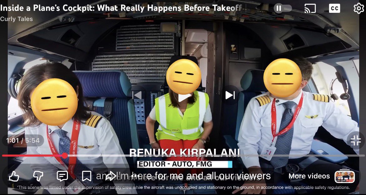 puneet's tweet image. Saw this on YouTube today. 

@CurlyTalesIndia Five months after a major air accident which had 241 fatalities is still recent ,  investigation is still on going , families of passenger , crew , &amp;amp; aviation enthusiasts communities are still healing. 

As much as I love aviation and…