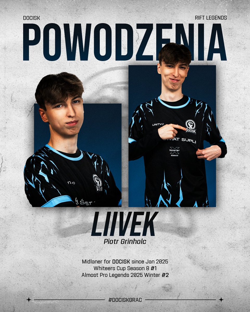 DOCISK_'s tweet image. Najlepsza Akali polskiej ligi ✅
Młody talent ✅
Świetny zawodnik ✅

Dziękujemy @Liiv3k1 za rok razem, cały DOCISK życzy Ci powodzenia w dalszej drodze 💙