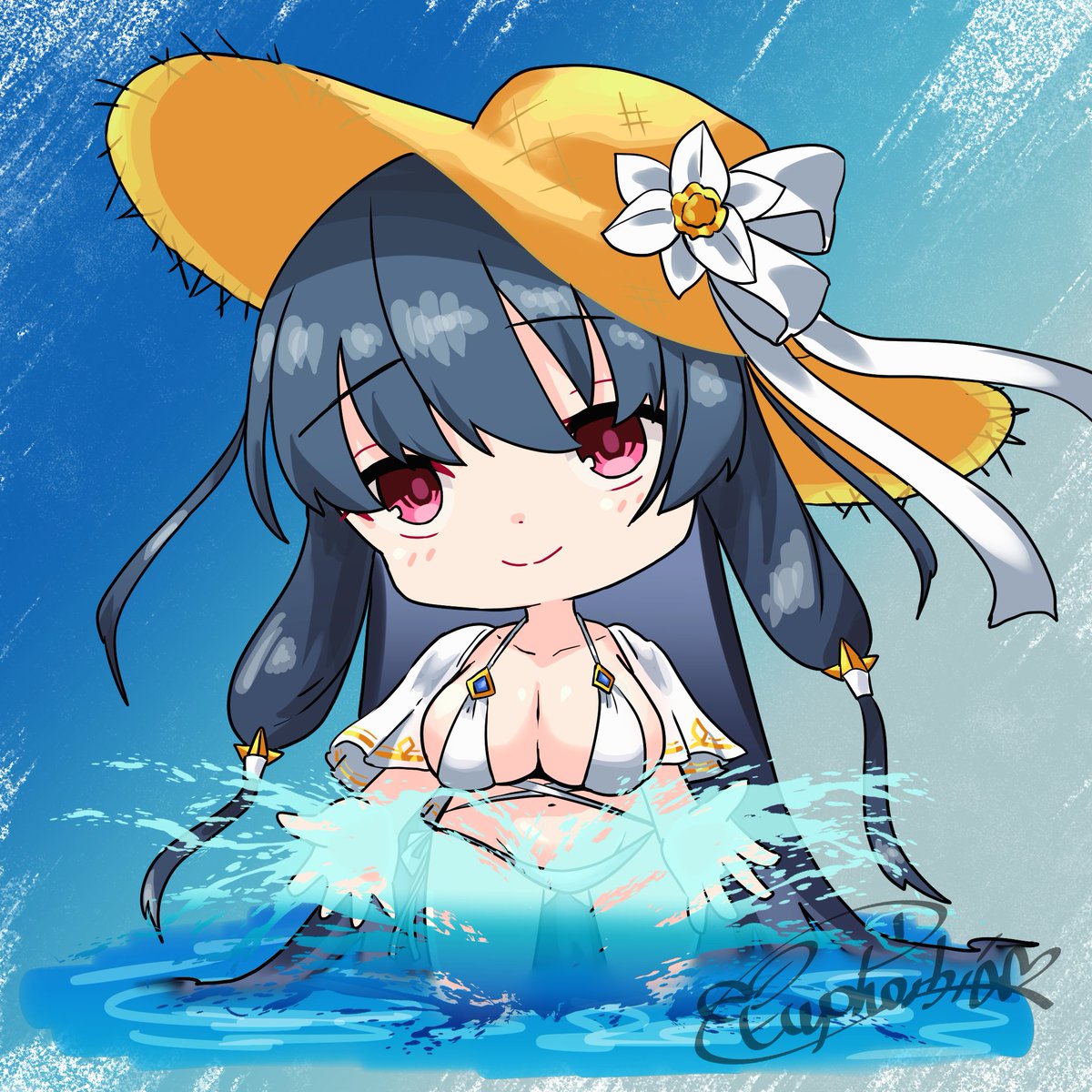 akatuki258's tweet image. 水遊び
#フラワーナイトガールイラスト
