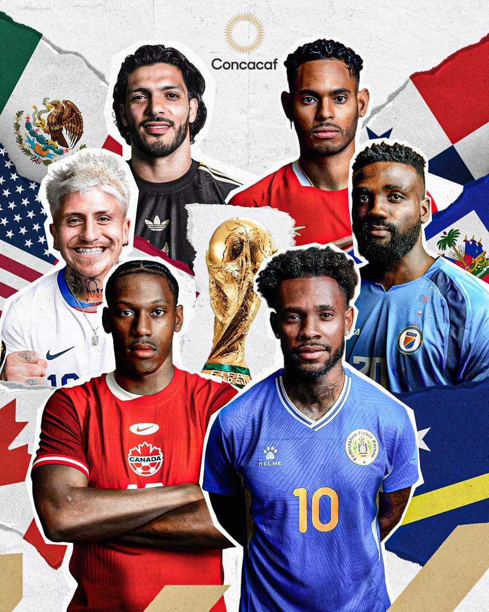 ChambitaMonge's tweet image. #WC2026 

Afiche de #Concacaf con los representes de su región con boleto al Mundial del 2026. 

Estados Unidos 🇺🇸, México 🇲🇽 y Canadá 🇨🇦, los anfitriones. 

Panamá 🇵🇦, Curazao 🇨🇼 y Haití 🇭🇹lograron la clasificación en las Eliminatorias.

Surinam 🇸🇷 y Jamaica 🇯🇲 podrían sumarse…
