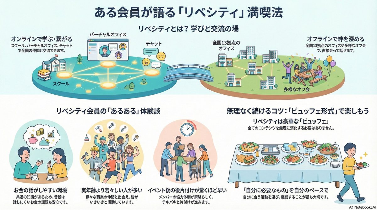 nao99188789's tweet image. リベシティのインフォグラフィックも作りました。
#NotebookLM 　#リベシティ　#リベ大