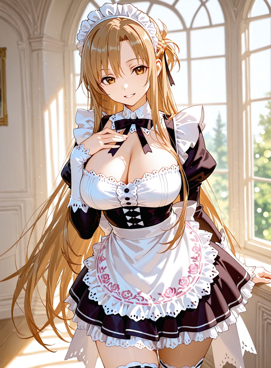 lapis_micha's tweet image. メイド曜日…でしたっけ❓参戦～ｗ✨
#結城明日奈 sfw illustration