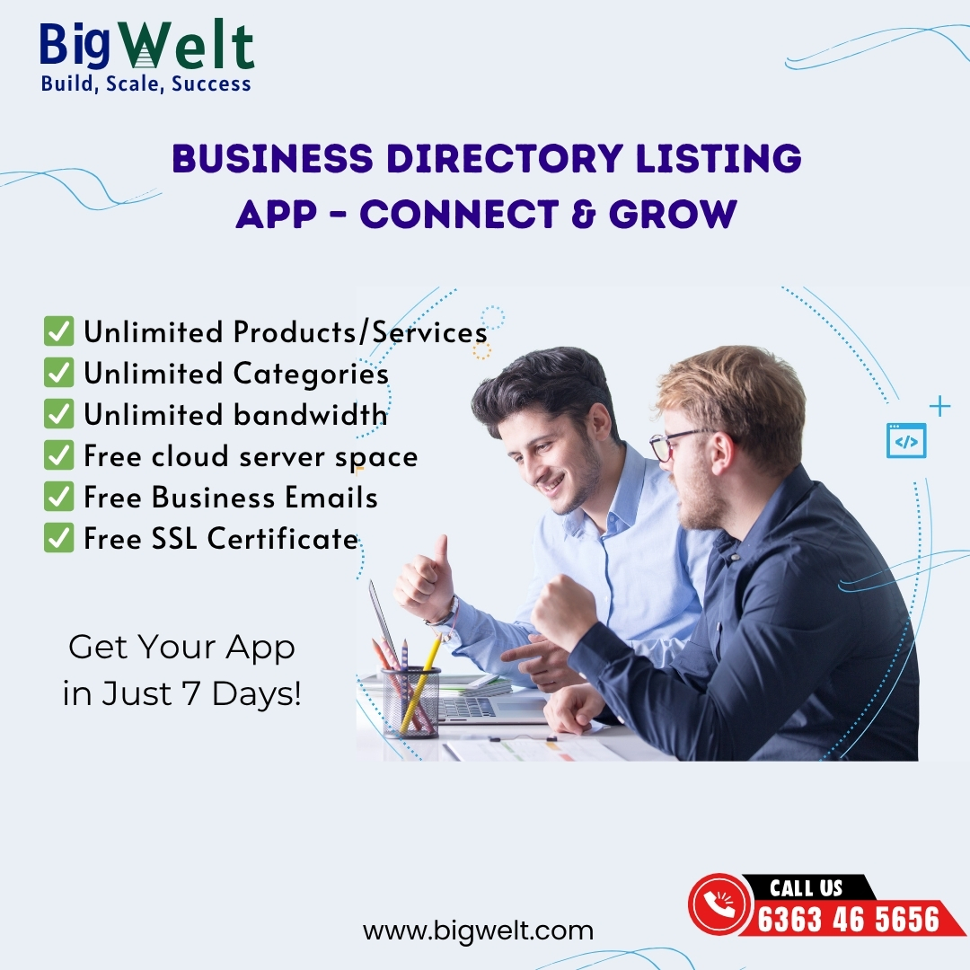bigwelt_com's tweet image. Launch your Business Directory App in just 7 days!
Unlimited listings + Free cloud hosting + Free SSL + Business emails 🚀
Visit: bigwelt.com
📞 6363 46 5656
#BigWelt #BusinessApp #DigitalBusiness