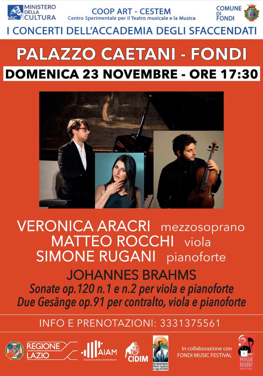 Concerto dal livello stellare domani a palazzo Caetani!