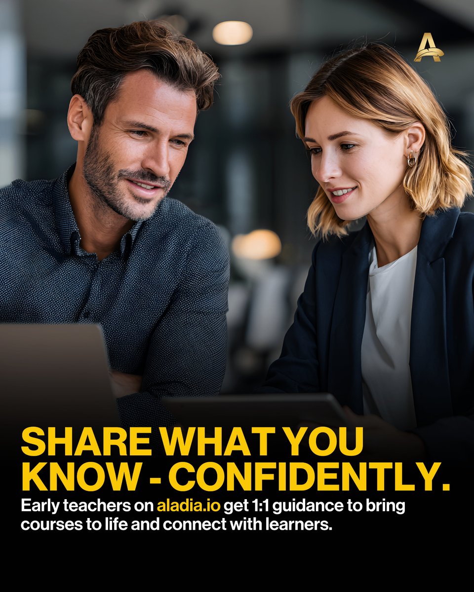 Aladiacorp's tweet image. You already have the knowledge - 
Now get the support to share it confidently.

Click Here To Join ALADIA:
aladia.io/join-today

📅 Book your 1:1 Onboarding call:
aladia.io/schedule-meeti…

#teachonline #onlineinstructor #digitalteaching #coursecreation