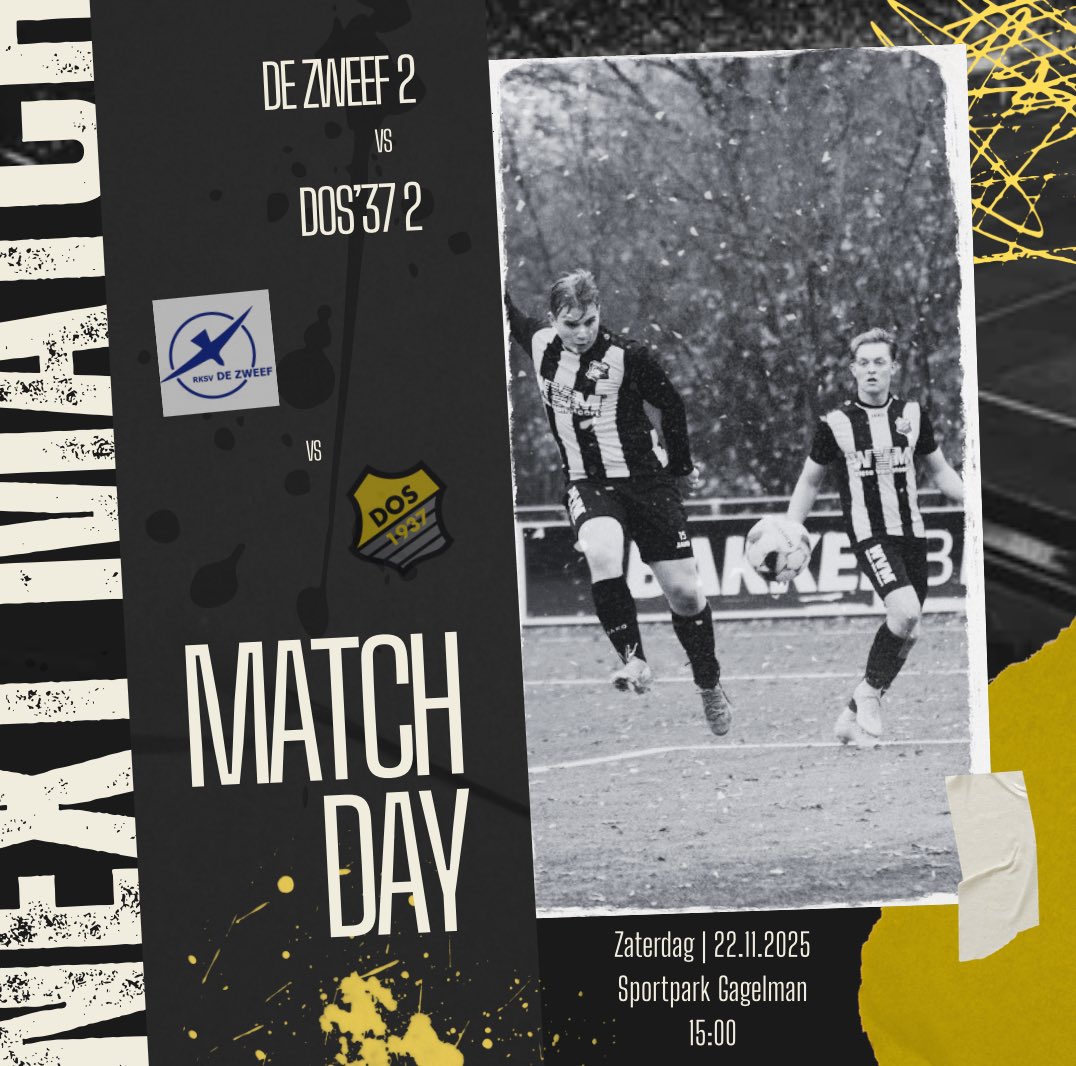 DOS37_2's tweet photo. Matchday!ππ€
De Zweef 2 vs DOSβ37 2
Vandaag wacht ons de uitwedstrijd tegen De Zweef in Nijverdal.
π| Sportpark Gagelman
π| 15:00 u.
π₯
| Veld 6
π΄πΌ| C. Van Delden
π| Speelronde 8
βοΈ| 4 graden
#STRIJDπͺπΌ
#PASSIEππ€
#FOREVERDOS2 https://t.co/tUew20hgvt