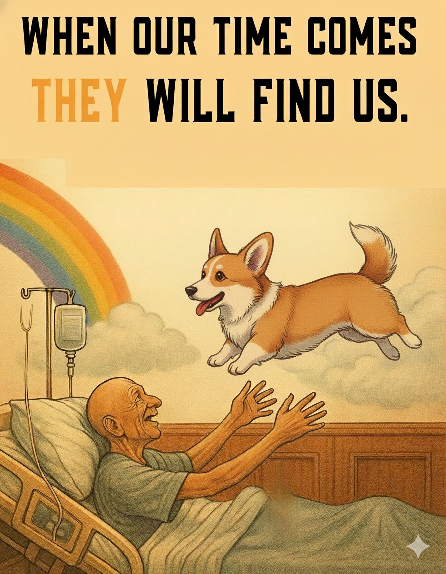 JosephineK1761's tweet image. 📷📷 When our time comes, they will find us… and it will feel like coming home.📷📷 
#CorgiPride #CorgiClub #Corgis #CorgiAdventures #CorgiFun #PrincessWelshCorgi #RainbowBridge