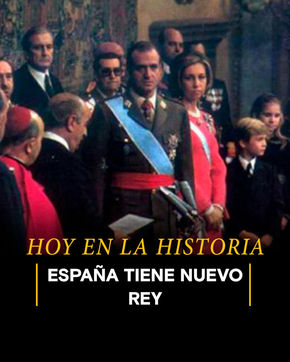 Tal día como hoy del año 1975 tuvo lugar en Madrid el acto de proclamación de Juan Carlos de Borbón como Juan Carlos I, rey de España👉🏽 ow.ly/Zvcw50UbIch