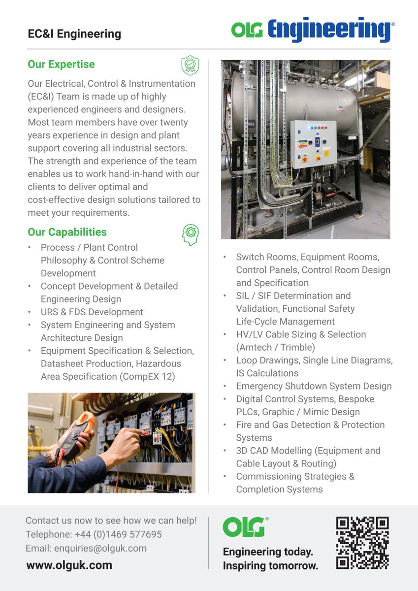 On_Line_Group's tweet image. Power, control, and precision, engineered by experts.

Our Electrical, Control &amp;amp; Instrumentation (EC&amp;amp;I) team combines decades of experience in design and plant support to deliver efficient, reliable, and compliant systems across all industrial sectors.

Our EC&amp;amp;I engineers…