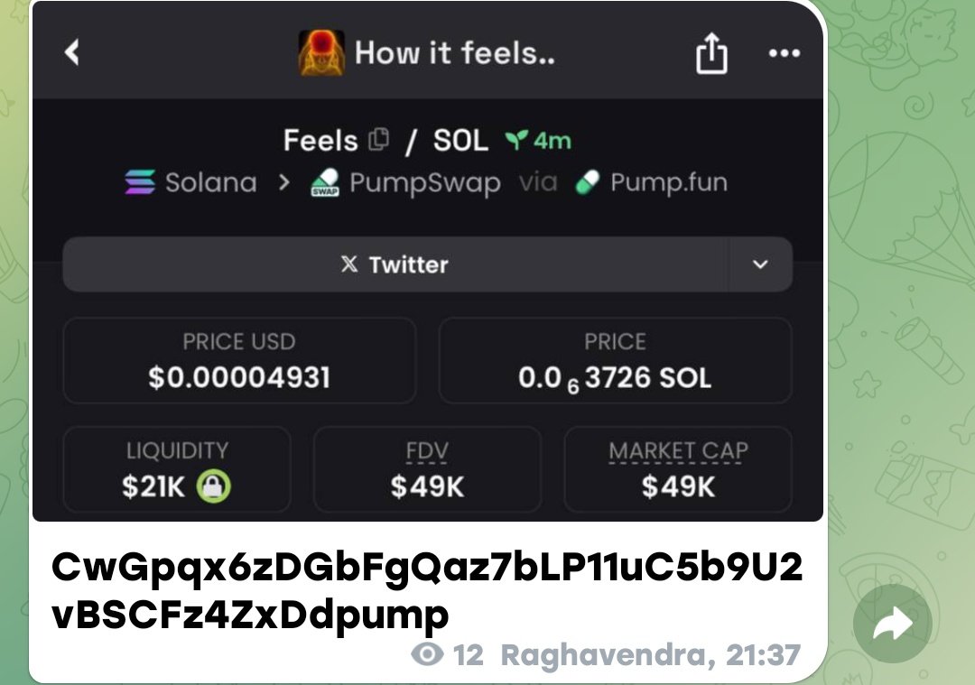 Raghavak0nSol's tweet image. $FEELS

MCAP: $49K

CA:
CwGpqx6zDGbFgQaz7bLP11uC5b9U2vBSCFz4ZxDdpump

#SOLANA
#FEELS
#HOWITFEELS