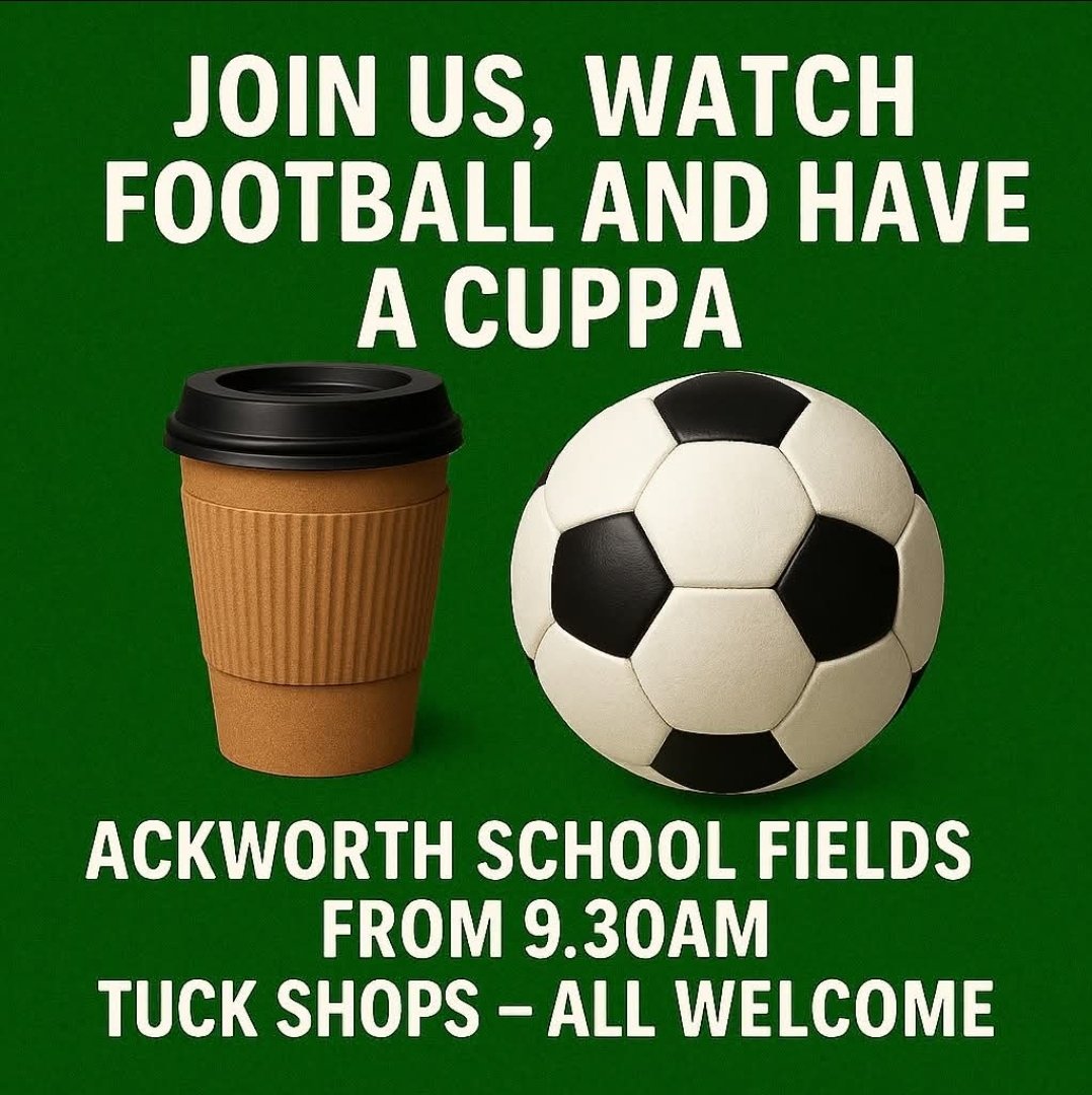 Ackworth_Jnrs's tweet image. ⚽️ Good Luck to All Our Teams — Home &amp;amp; Away! Wherever you&apos;re playing this weekend, we’re behind you all the way! 💪

📍 Why not join us at Ackworth School, tuckshop opens from 9:30am #AckworthJuniors #GrassrootsFootball #SupportLocalSport #MatchDayVibes