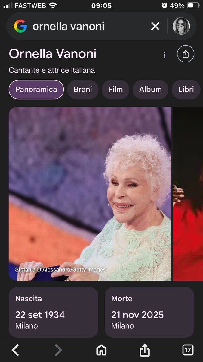 Anche Ornella Vanoni ci ha lasciati a 91 anni per un arresto cardiocircolatorio R.I.P. 🙏🏻