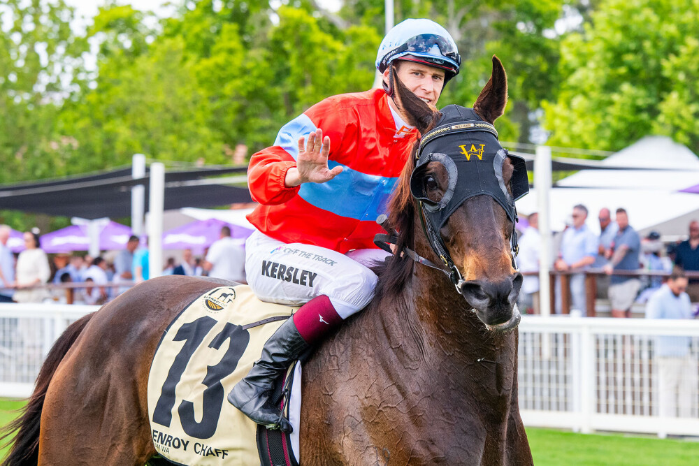 PerthRacing's tweet photo. Simply too good! 

Fred Kersley lifts Simply to victory in the $125,000 Listed Glenroy Chaff-A.J. Scahill Cup at Ascot Racecourse. A tough battle to the line, but the Grant &amp; Alana Williams-trained 5YO found plenty when it mattered. 🏆🐎

📸 @WesternRacepix https://t.co/UtKSStCPoK
