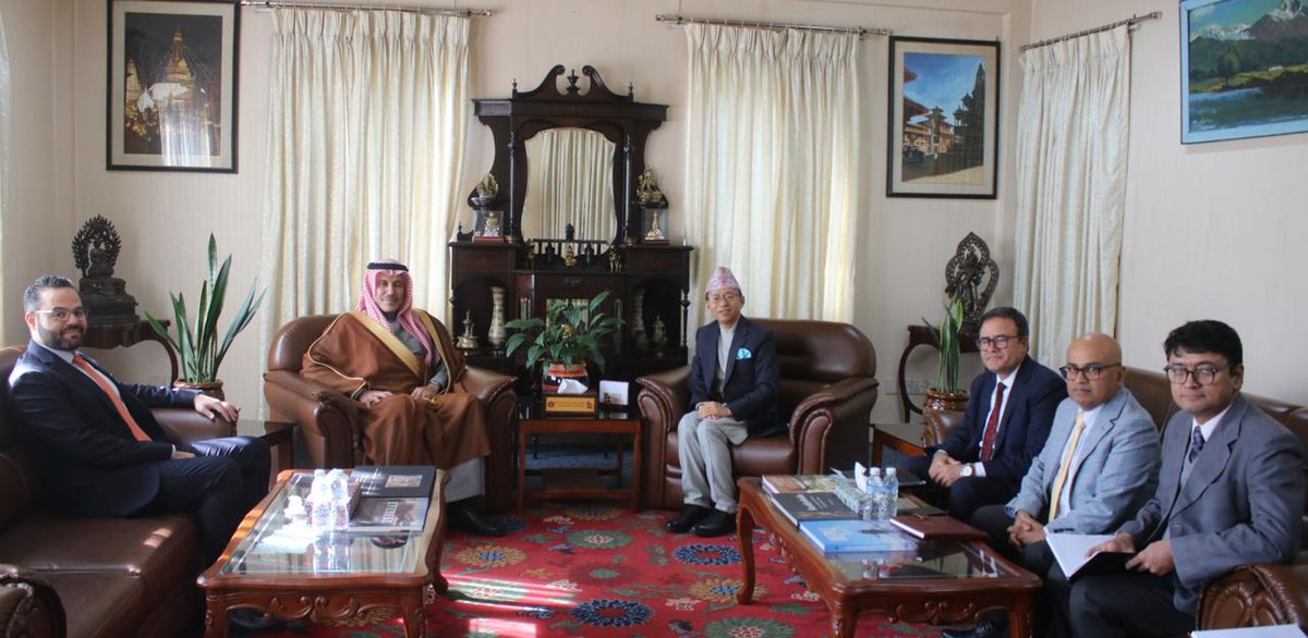 The outgoing Ambassador of the Kingdom of Saudi Arabia to Nepal, H.E. Mr. Saad Nasser Abdullah Abu Haimed, paid a farewell call on Foreign Secretary Mr. Amrit Bahadur Rai at the Ministry yesterday. 

During the meeting, both sides expressed satisfaction over the increased