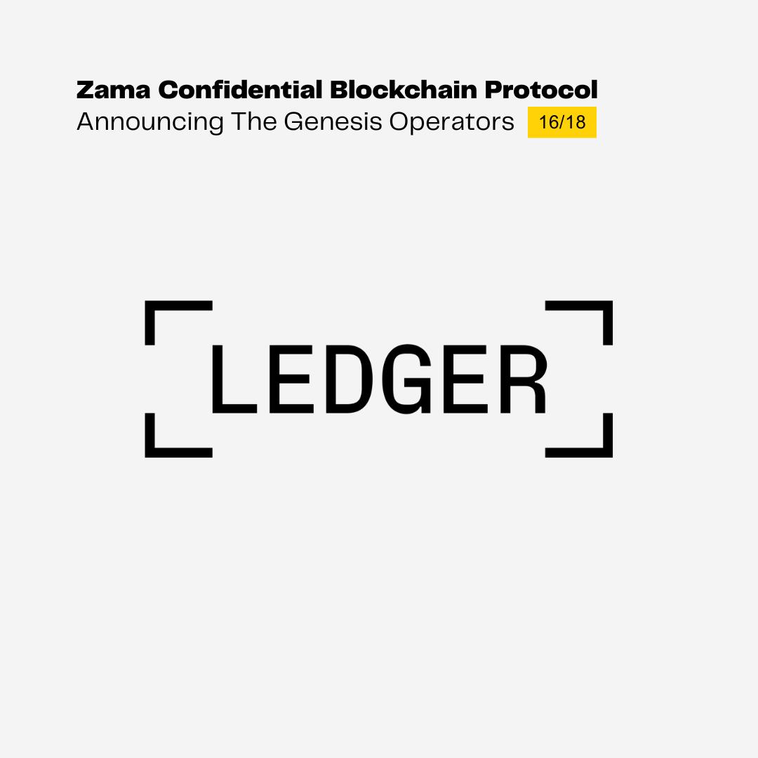 moulderofweb3's tweet image. introducing ledger 

ledger is the 16th @zama Genesis Operator,
being the leading provider of secure hardware and software for self-custody of digital assets,

as a Zama MPC operator, ledger will help secure the private FHE key that powers the Zama Protocol, ensuring…