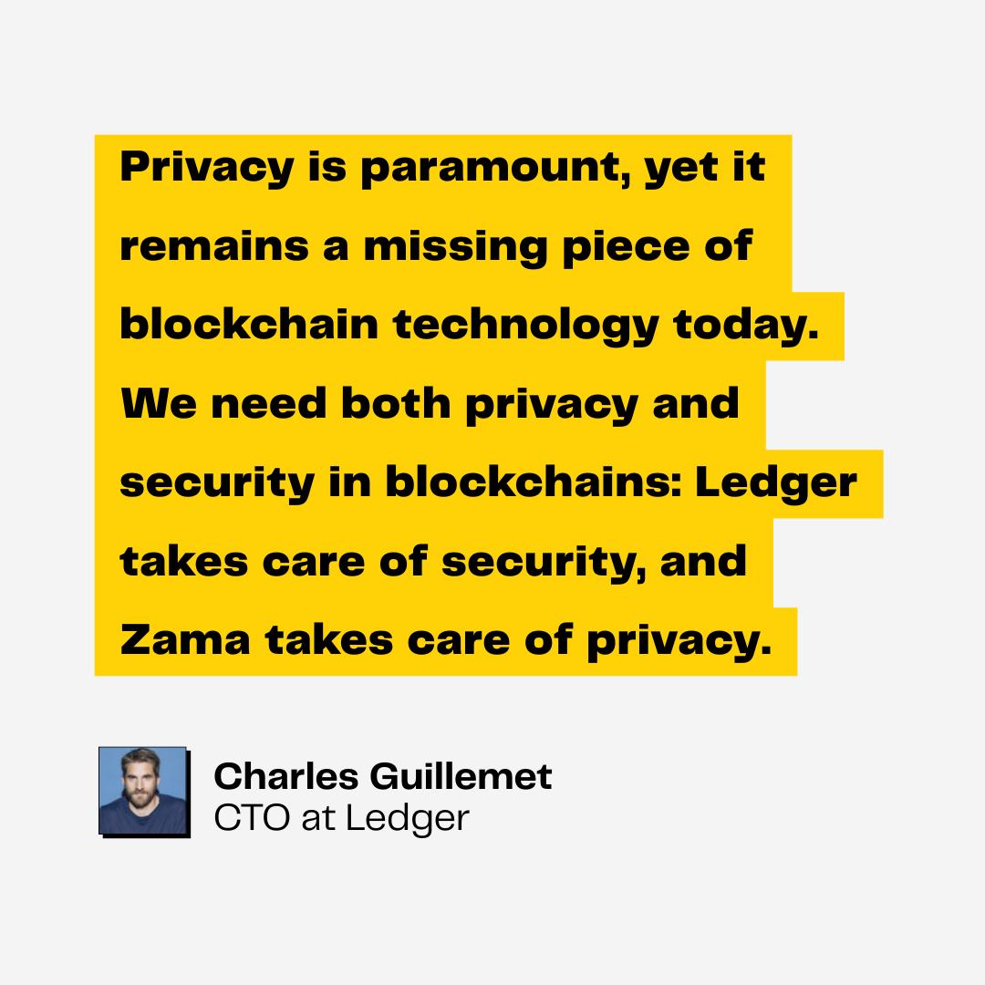 moulderofweb3's tweet image. introducing ledger 

ledger is the 16th @zama Genesis Operator,
being the leading provider of secure hardware and software for self-custody of digital assets,

as a Zama MPC operator, ledger will help secure the private FHE key that powers the Zama Protocol, ensuring…
