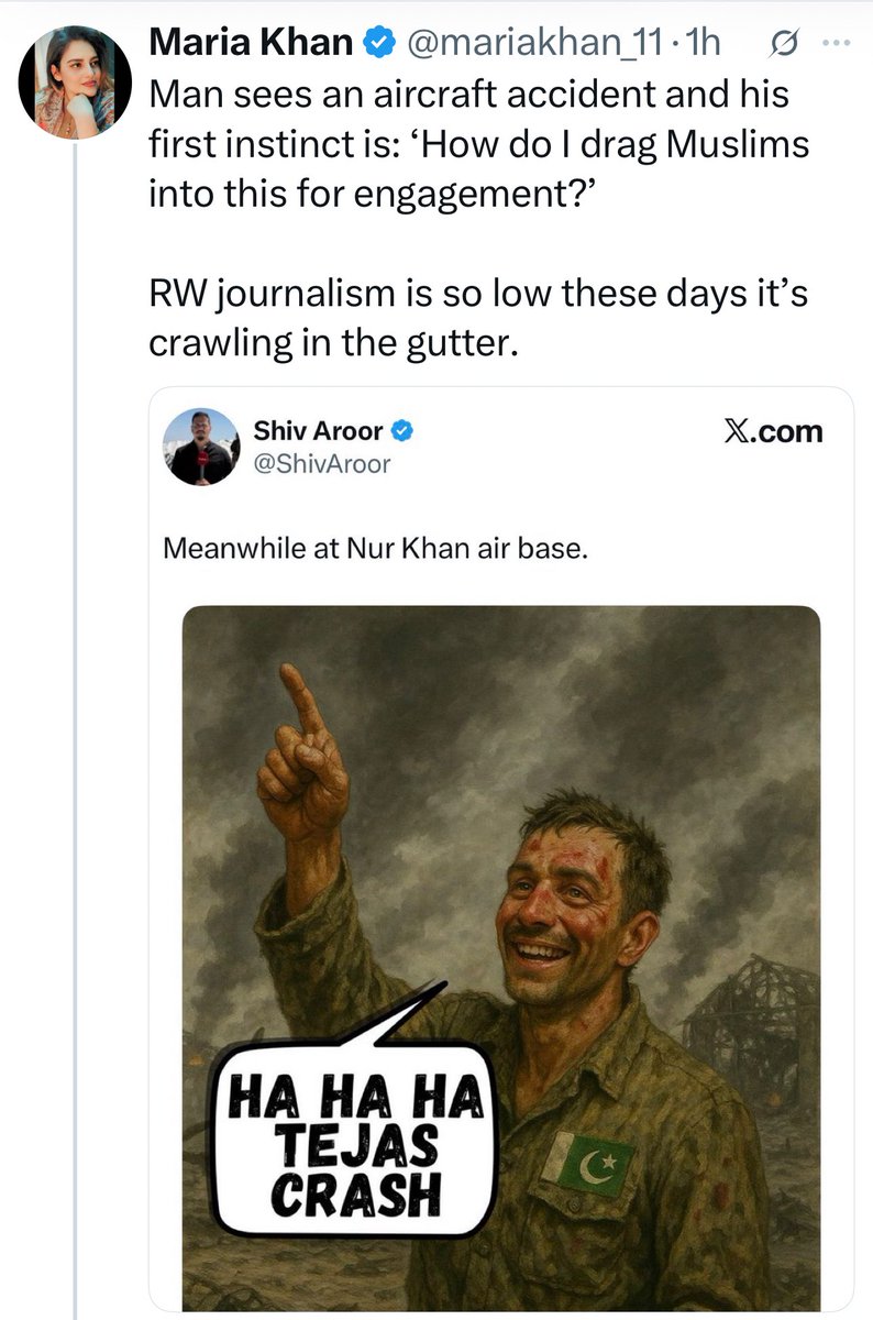 FltLtAnoopVerma's tweet image. I can clearly see @ShivAroor dragging only Pakistan &amp;amp; not Muslims

That’s because few Pakistani Journalists are caught on record making fun of tragic Indian Jet Crash

But this Rahul Gandhi fan got triggered by seeing Pakistan exactly like his leader &amp;amp; party

Also they have a…