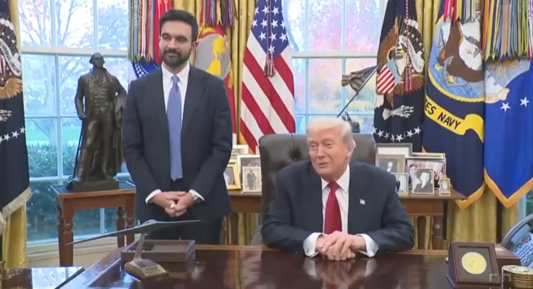 MidnightVision5's tweet image. Trump fails America!

He knew Mamdani received $40 million in illegal campaign donations and did nothing when he was standing beside him.

What a shit show 

#Trump #DonaldTrump #WhiteHouse #America #shitshow #WTF @realDonaldTrump
@WhiteHouse #TrumpisaNationalDisgrace