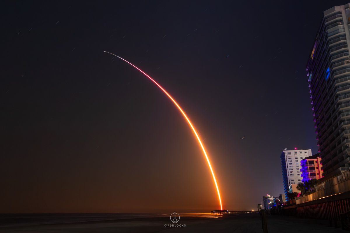 SpaceX F9 launching Starlink 6-79, viewed from Daytona Beach, FL