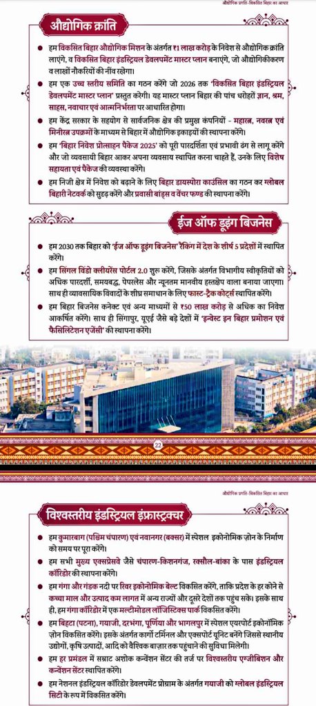 DrRanjanNishant's tweet image. अब जब @DilipJaiswalBJP इंडस्ट्रीज मिनिस्टर बन ही गए हैं तो सोचे कि उनको NDA का संकल्प पत्र याद दिला दिया जाए।

घोषणाएं तो बहुत हुई हैं अब उसपर रोडमैप कब तक आएगा?

100 दिनों में बिहार में &quot;औद्योगिक प्रगति&quot; को लेकर पूरा रोडमैप सार्वजनिक किया जाए।।

और इसपर कैबिनेट से approval ले कर…