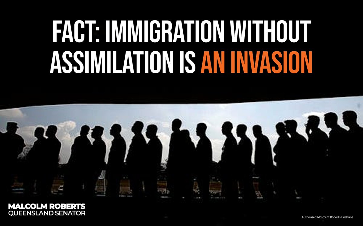 MRobertsQLD's tweet photo. Mass immigration is destroying our way of life! 

Labor's reckless "open borders" policy is bringing in migrants with NO plan for integration. 

Time to STOP the invasion of our suburbs. https://t.co/rwJKjKnfCz