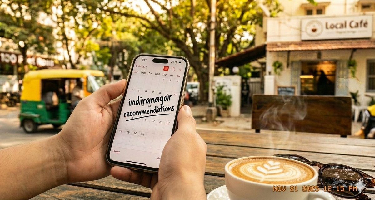 soumikkhalder's tweet photo. Blr fam, share your recs 

Here in Indiranagar for the next few days with zero plans

looking for:
> New cafes/hidden gems to visit ☕️
> Best spots for Breakfast &amp; Dinner (+ food recs) 
> Any events happening? https://t.co/6F7MYr2yvh