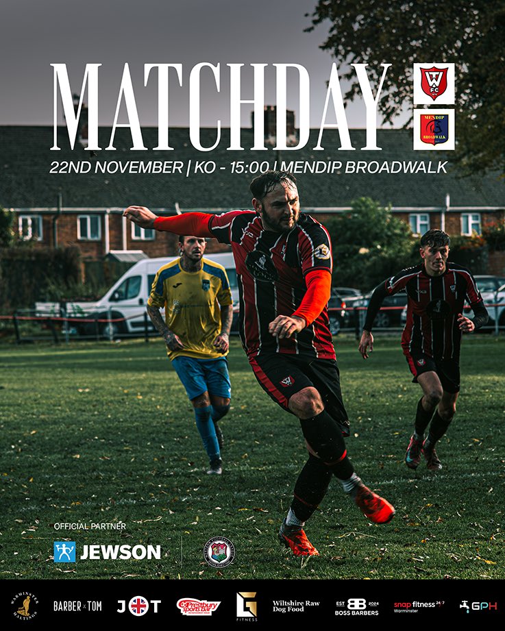 GAMEDAY | MATCHDAY 19 (H) 

No planned pitch inspection today, it’s game on. 

We take on <a href="/MendipBroadwalk/">Mendip Broadwalk FC</a> in the <a href="/Jewson/">Jewson</a> <a href="/_WesternLeague_/">Western League</a> , kick off 3pm

Get up Weymouth Street and get behind the lads🔴⚫️
