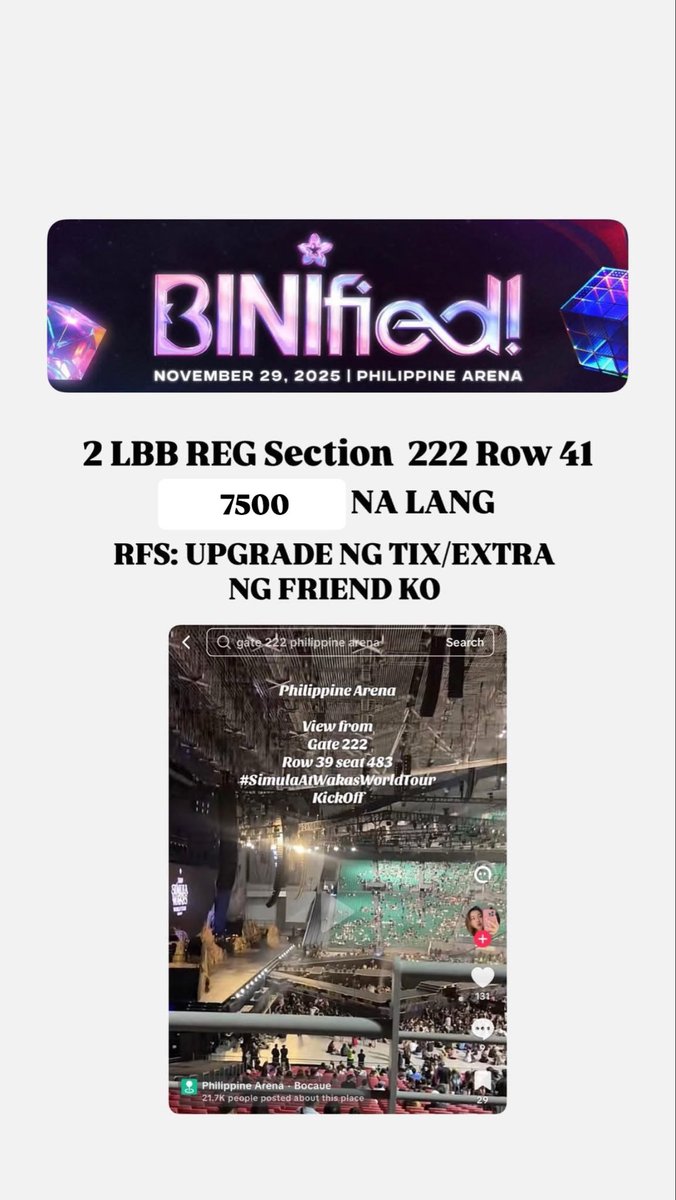 BINIFIED TIX FOR SALE! #bini #BINIfiedPHArena