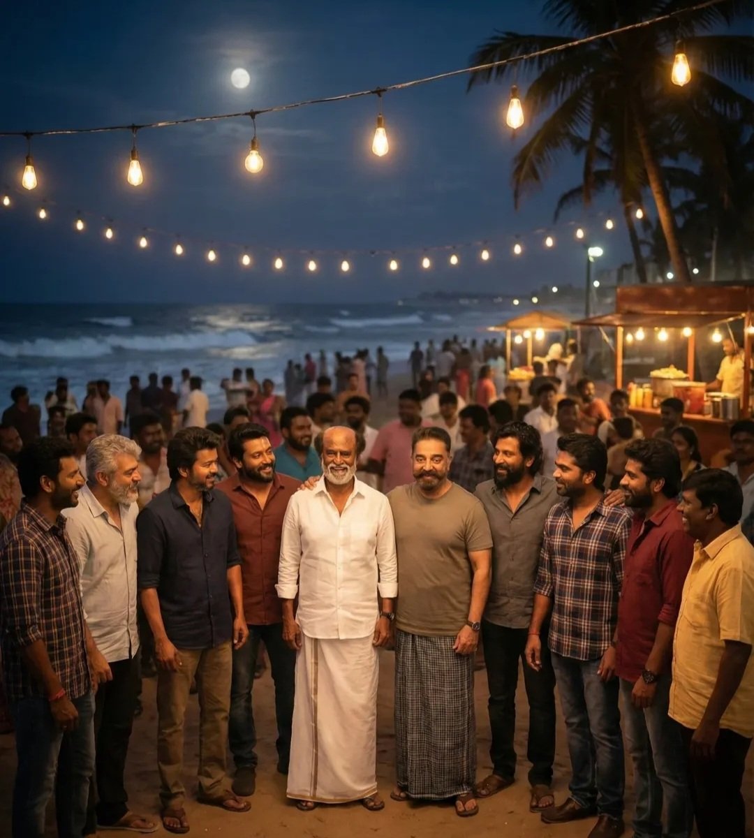 VAISHNA96198163's tweet photo. Tamil Heroes Night Outing 🤩
#Rajinikanth #KamalHassan #AjithKumar #Vijay #Suriya #Vikram #Dhanush #Chimbu #Karthi https://t.co/IPB8ZWTd4J