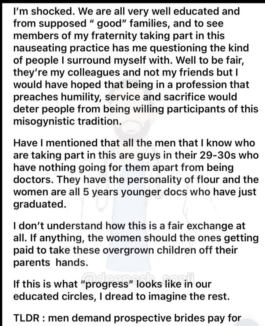 Chinmayi's tweet image. The PG Seat Dowry story.