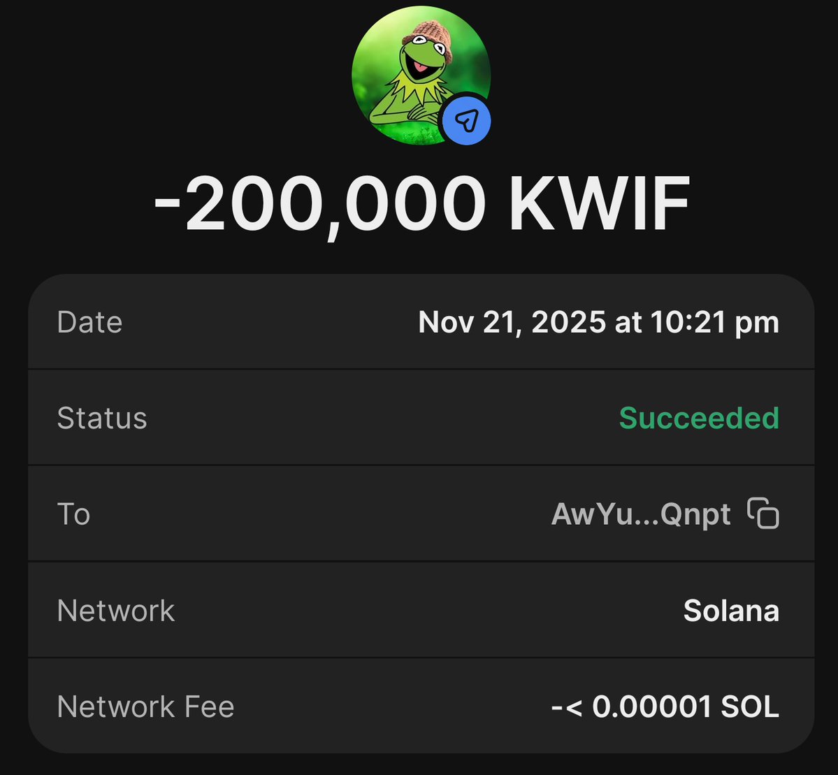 Kermitwifhat's tweet image. First 3333 🔥 

• RT + Like pinned

•Drop $SOL address to get free 200,000 $KWIF