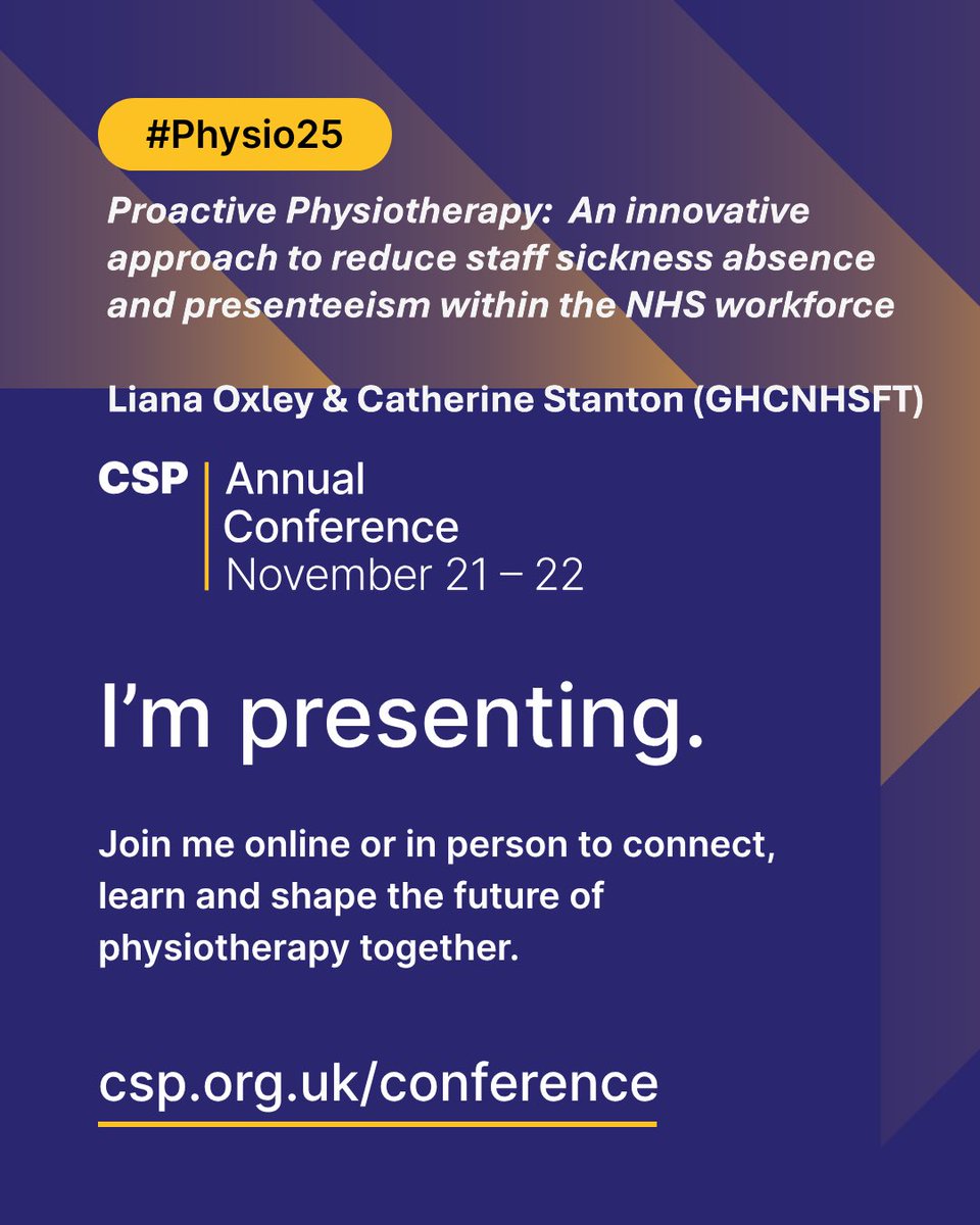#Physio25 #CSP #CSPconference …Great day yesterday of learning and meeting people. Not there today but poster is still there #ActiveLives Number 38!