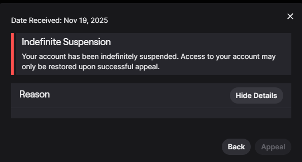 WritingWarlock's tweet photo. Alright. I was hoping to never use this platform again but @Twitch doesn't have a bluesky. My boyfriend @tazioro was recently suspended indefinitely for no reason, while he was asleep and not streaming. Twitch has not corrected this and he is actively losing followers. https://t.co/WGkHHMZ2Qt