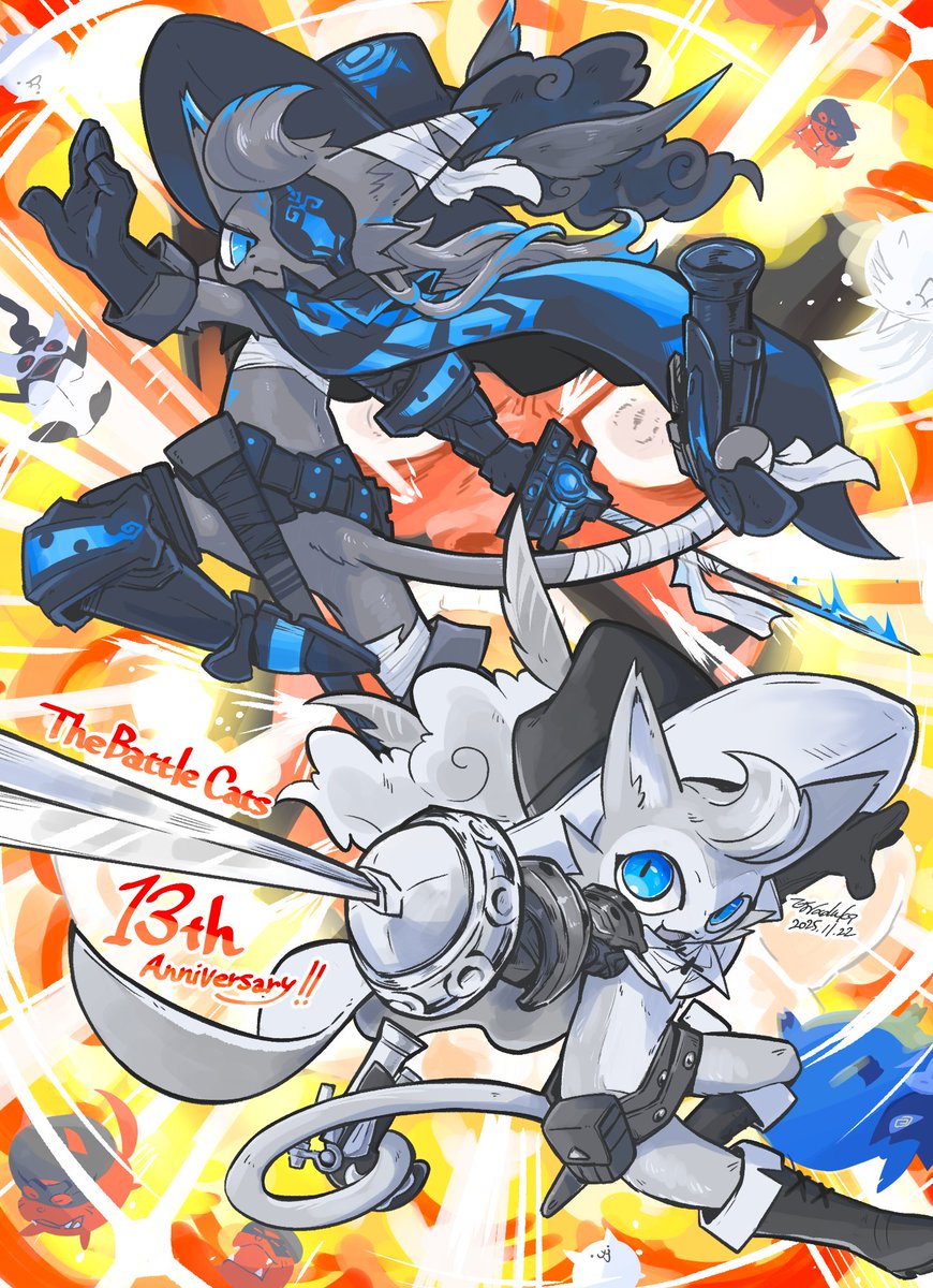 duki2585's tweet image. 悪は成敗！
#にゃんこ大戦争13周年