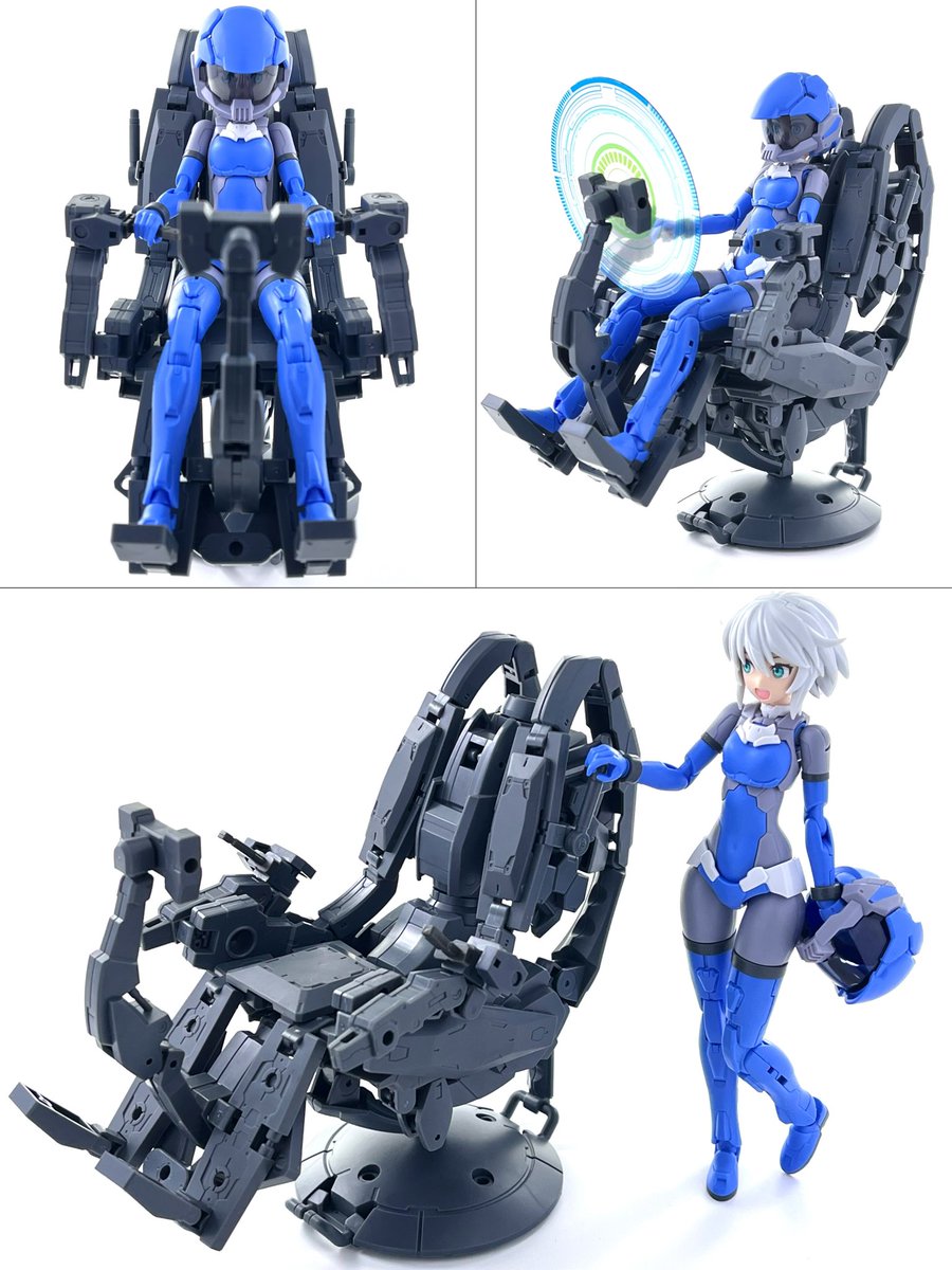 WaTaSiDa315's tweet image. せっかくなので30MS用にコックピットシートを作成！リシェッタもしっかりフィット。基本はマルチシールド、ホースメカ、多脚メカ等全て30MMのパーツだけで構成されてます。