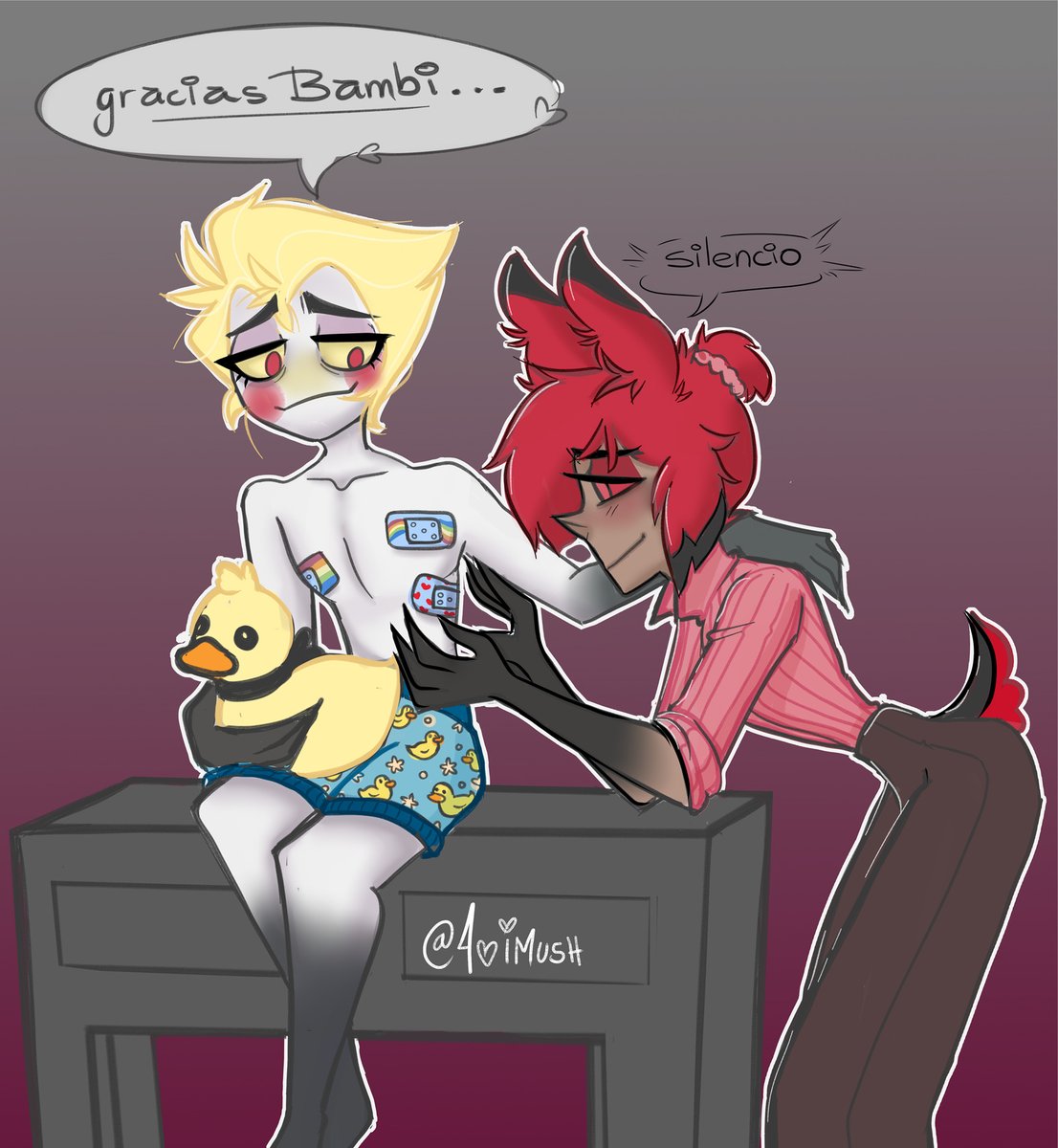 AoiMush's tweet photo. #LuciferMorningstar #alastor #HazbinHotel #bambi #appleradio #radioapple https://t.co/XK6QZkjin8