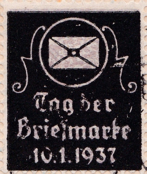 For some everyday is 'Tag der Briefmarke'... so here it is celebrated in a privately overprinted 3 Pf (Mi.513). One of two designed issued for the 1937 event. Lesser seen but affordable when found. Join the G&amp;CPS at germanphilately.org #philately #stamps