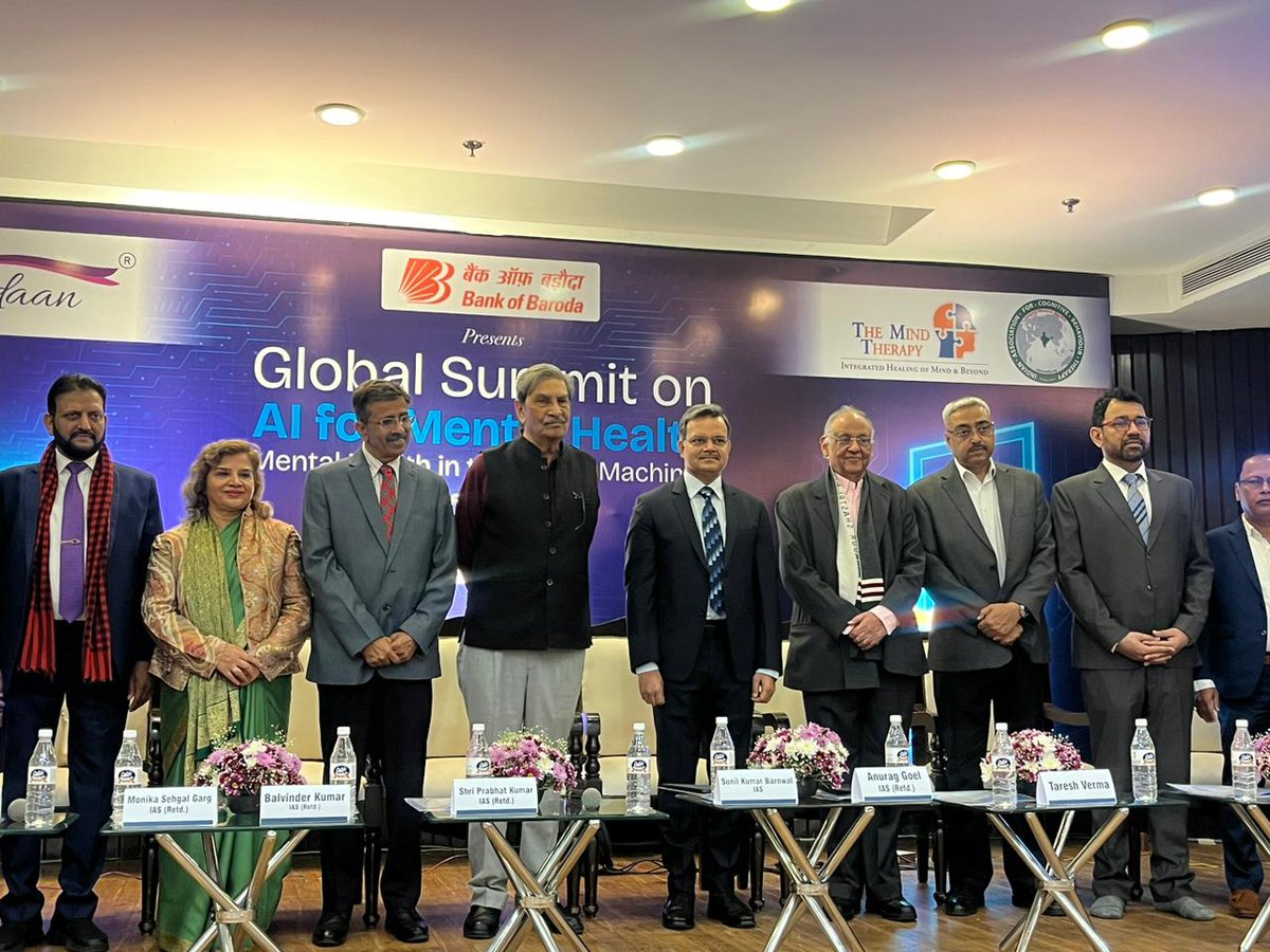 AyushmanNHA's tweet photo. Dr. @Sunil_Barnwal, CEO, NHA, delivered the keynote address at the Global Summit on AI for Mental Health on the theme “Mental Health in the Age of Machines” at @IIC_Delhi, New Delhi.

#AyushmanBharat #ABDM #PMJAY #HealthForAll #mentalhealth https://t.co/gMlYjszXhu