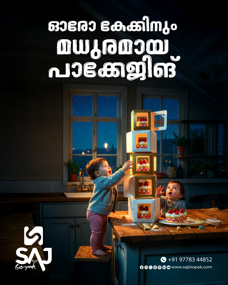 Sajbiopakin's tweet image. ഓരോ കേക്കിനും മധുരമായ പാക്കേജിംഗ്

#sajbiopak
#freshlookpackage
#customcakepackaging
#packaging
#cakeboxes
#sweetpackaging
#packyourbrand
#packwithsweetness