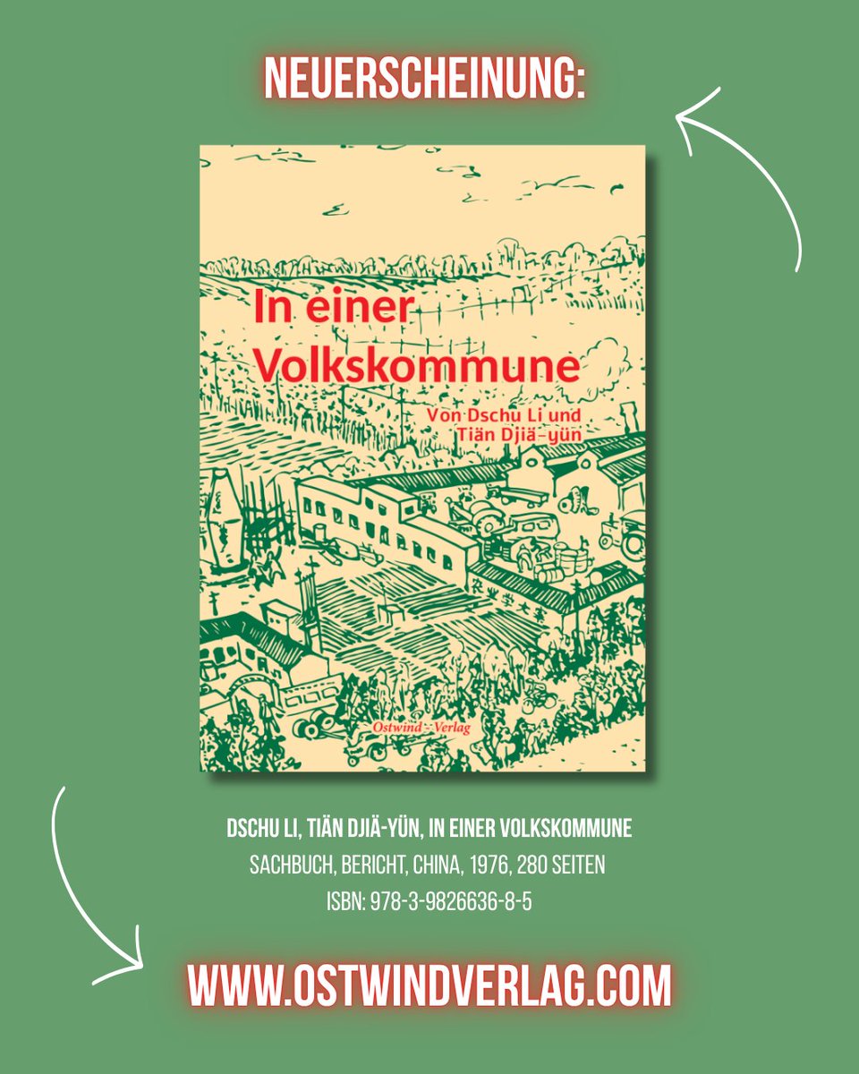 In einer Volkskommune ist ein Bericht über eine Volkskommune in China 1976. Erschienen ist das Buch ursprünglich im Verlag für fremdsprachige Literatur Peking. Jetzt bestellen!
ostwindverlag.com 📚🚩

#buchtipp #ostwindverlag #volkskommune #kulturrevolution #china #mao