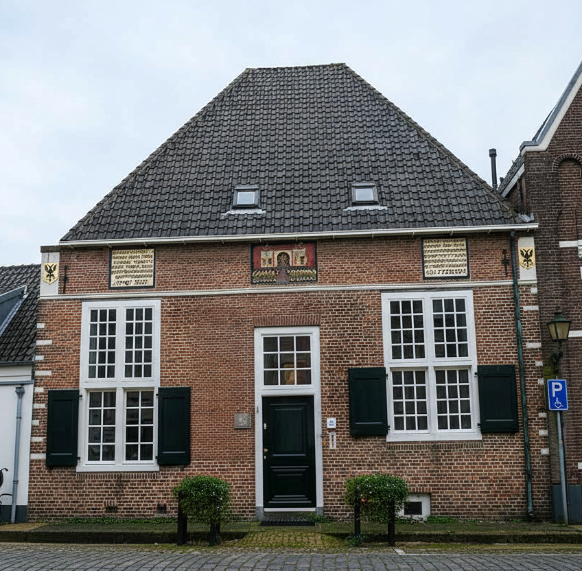 The "Spaanse Huis" in #Naarden (Noord-Holland), one of the oldest buildings in the town, got its name from the 1572 massacre when Spanish troops killed most male citizens in the town hall during the Eighty Years' War, then burned the city. Originally a medieval chapel, rebuilt in