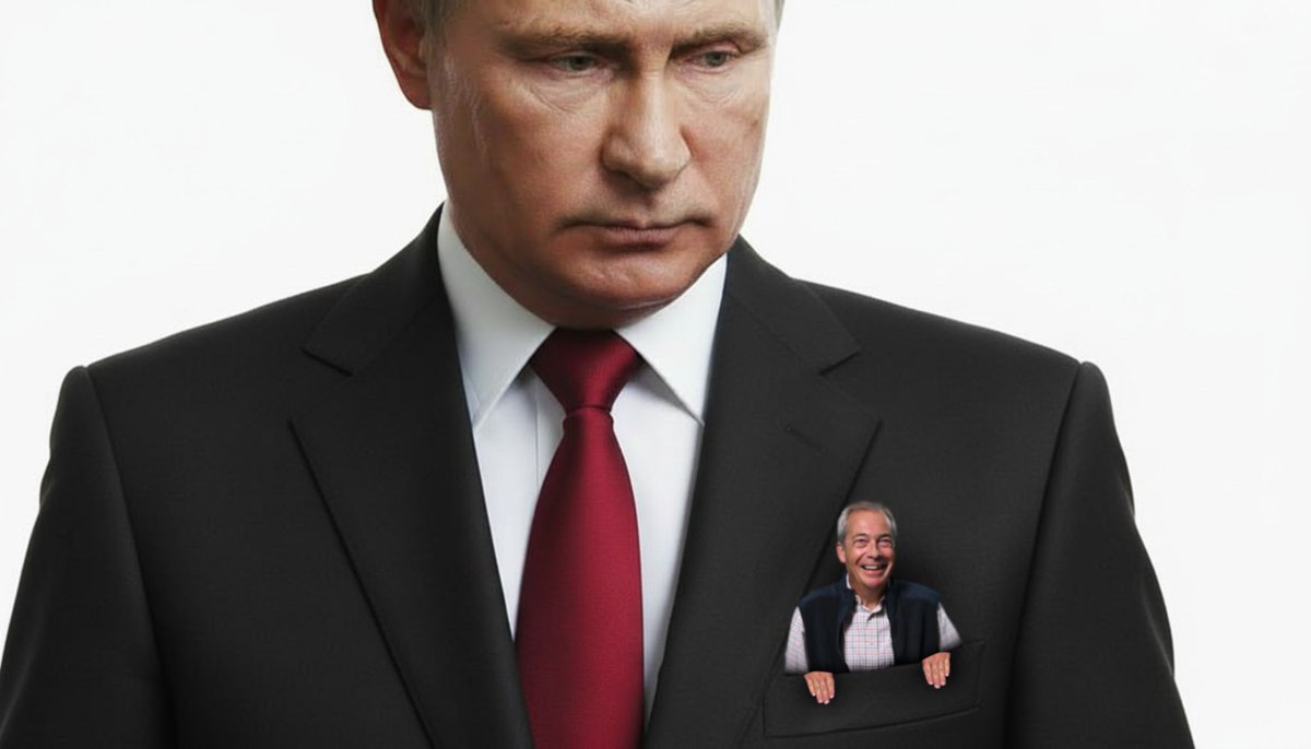 LibDems's tweet image. Nigel Farage continues to stay in Vladmir Putin&apos;s pocket.

We Lib Dems will continue to protect our democracy.