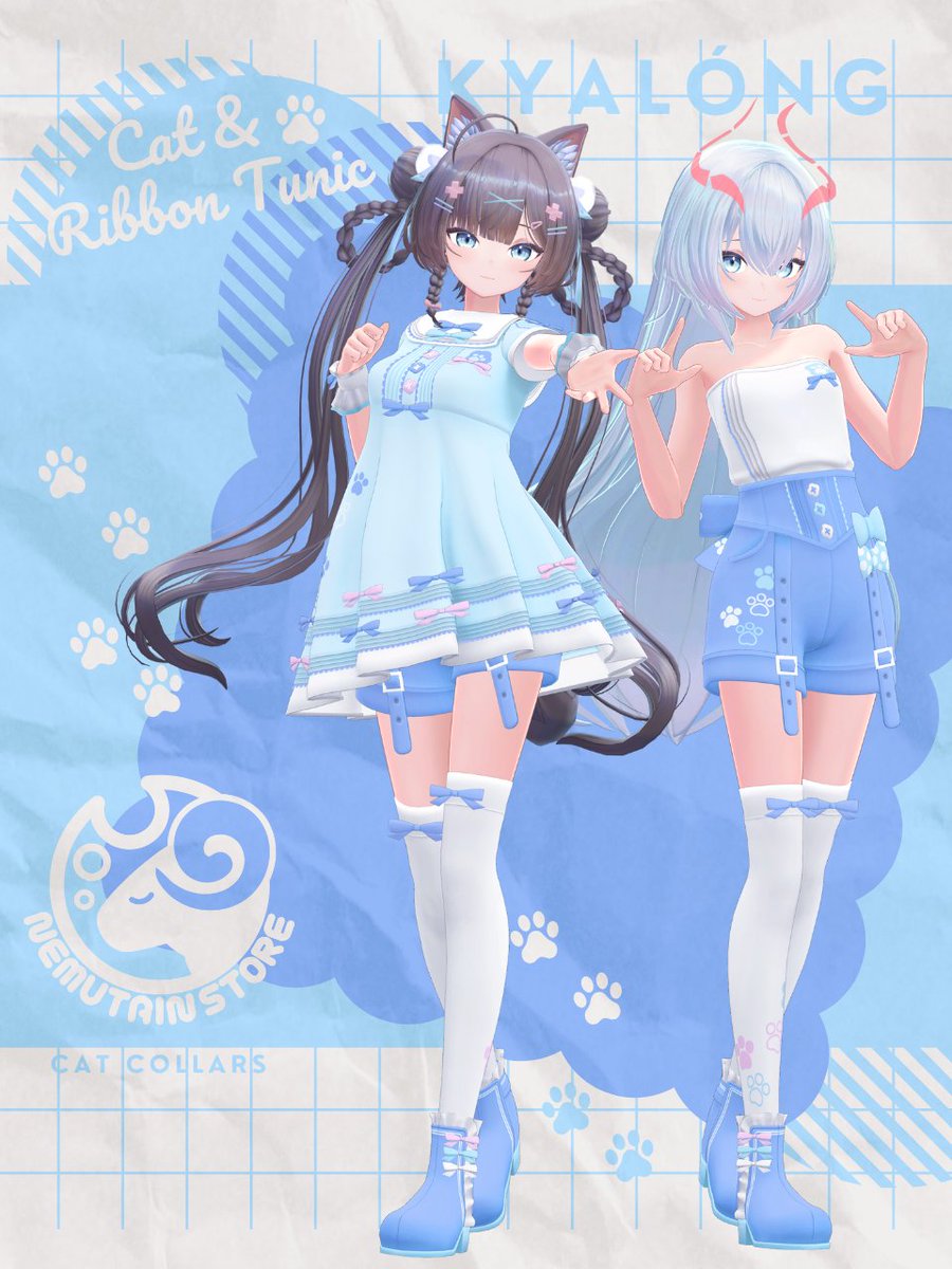 &lt;1/3&gt;
「キャット&amp;リボンチュニック」対応アバター追加記念！
衣装が貰えるRTキャンペーンやりますー！

🔁このポストをいいね&amp;RTで応募完了！
🎁抽選で【3名＋α】に衣装プレゼント！（譲渡OK）
💗BOOTHの♡50ごとに当選枠追加！
🎨衣装&amp;販売画像デザイン：すまちー（ <a href="/sumachi/">すまちー⚜️🍇連載再開準備中！</a> ）